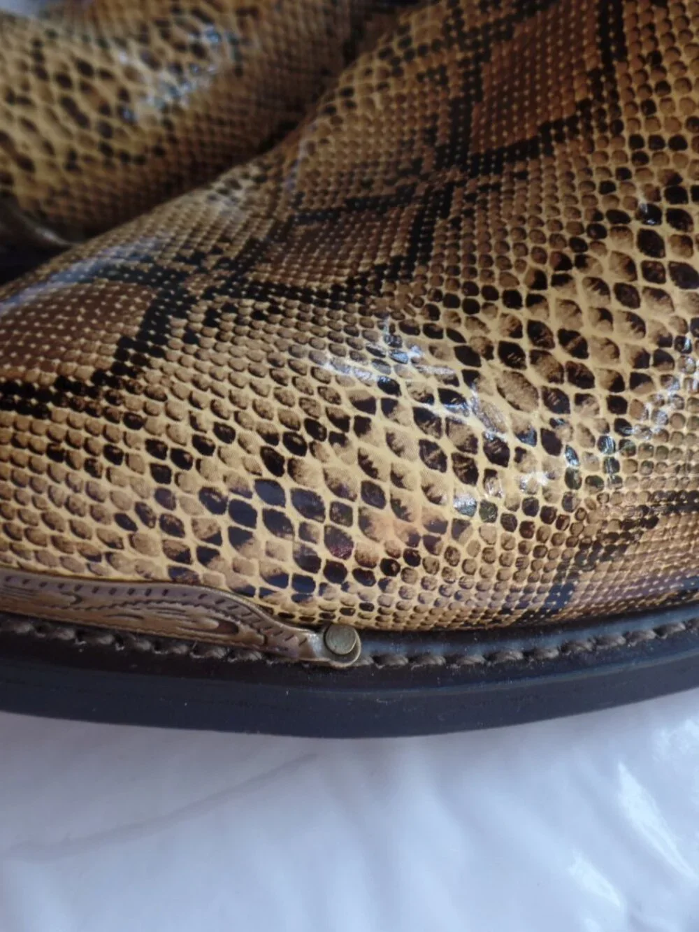 Laredo Mens Animal Print Pointed Toe Pull On Casual Boots Mid Calf - sz 15 68068